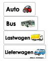 Straßenfahrzeuge – Wörterkarten
