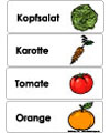 Obst und Gemüse Wörter-Karten