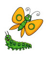 Schmetterling und Raupe Bastelideen