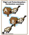ABC-Vögel und Futterhäuschen Buchstaben