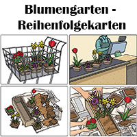 Blumengarten-Reihenfolgekarten und Spiel fur Kinder Blumengarten-Reihenfolgekarten und Spiel fur Kinder