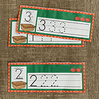 Apfelkarten - Ziffern schreiben Apfelkarten - Ziffern schreiben