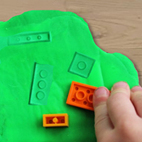 Lego Brick Printing preschool fine motor skills activity