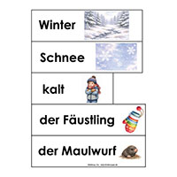 Wörterkarten zur Der Handschuh-Geschichte Wörterkarten zur Der Handschuh-Geschichte