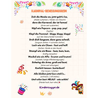 Karnival, Fasching, Fasnacht - Bewegungsreim fur Kinder