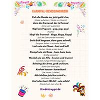 Karnival, Fasching, Fasnacht - Bewegungsreim fur Kinder