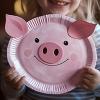 Pappteller-Schweinchen Bastelidee fur Kinder