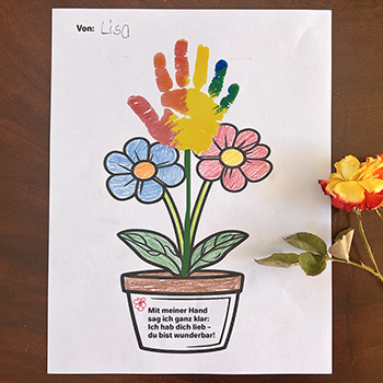 Muttertags-Geschenk und Gedicht: Ich hab dich lieb – du bist wunderbar!" fur Kinder