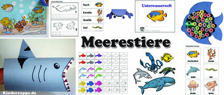 Meerestiere Ideen fur Kinder, Kindergarten und Grundschule