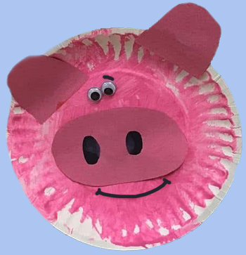 Pappteller-Schweinchen Bastelidee fur Kinder