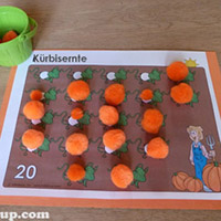 Kürbisernte - mathe Activitat fur Kinder in der Vorschule