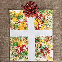 Geschenk mit Schleife - basteln mit Kinder Geschenk mit Schleife - basteln mit Kinder