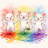 Die neugierigen Mäuse und die Farben - Geschichte Die neugierigen Mäuse und die Farben - Geschichte