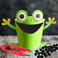 Füttere den Frosch - Feinmotorik Idee fur Kinder
