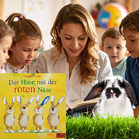 Einstieg: Hasen-Thema - Buch: Der Hase mit der roten Nase