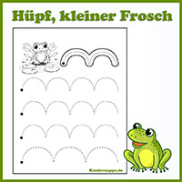 Hüpf, kleiner Frosch - Schreibschwünge