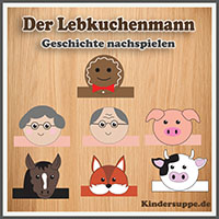 Der Lebkuchenmann- Masken fur die Geschichte nachspielen Kinder