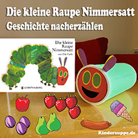 Die kleine Raupe Nimmersatt - Geschichte nacherzählen - Ideen fur Kindergarten