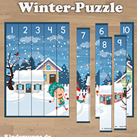 Winter-Puzzle 1-10 Kindergarten