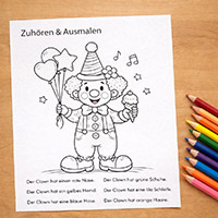 Zuhören & Ausmalen - Arbeitsblatt
