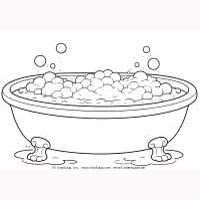 In der Badewanne - Ausmalbild In der Badewanne - Ausmalbild