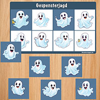 Halloween Gespensterjagd-Spiel Kinder, Kindergarten und Kita