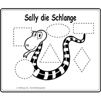 Sally die Schlange Formen nachzeichnen 