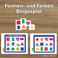 Formen- und Farben-Bingospiel fur Kindergarten und Schule