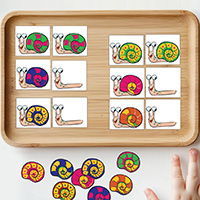 Finde das passende Schneckenhaus - Spiel fur Kinder