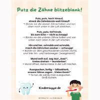 Putz die Zähne blitzeblank - Bewegungsreim