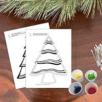 Weihnachtsbaum - Wattestäbchenbilder - Punktebilder zum Ausdrucken Weihnachtsbaum - Wattestäbchenbilder - Punktebilder zum Ausdrucken