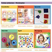 Farben entdecken - Wochenplan Farben entdecken - Wochenplan