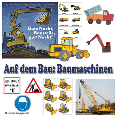 Baumaschinen - lernen und spielen in der Vorschule