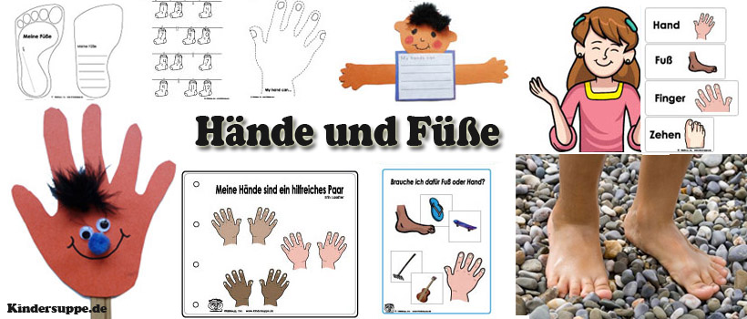 Projekt Hand und Fuss basteln und Spiele fur Kindergarten und Kita