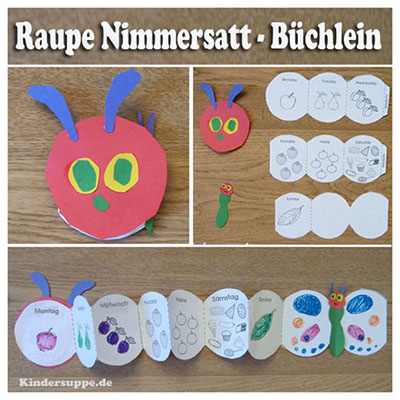 Raupe Nimmersatt Büchlein - Geschichte nacherzählen Ideen für Kinder