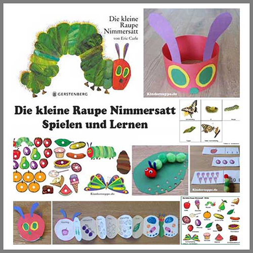 Raupe Nimmersatt Thema und Ideen fur Kinder in Kindergarten, Kita, und Grundschule