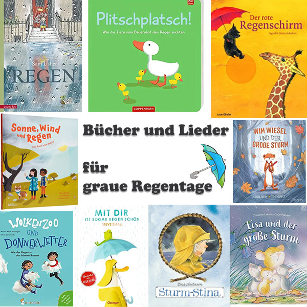 Regenlieder und Bücher für Kinder