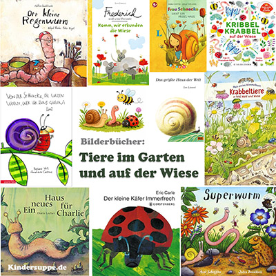 Tiere im Garten und auf der Wiese - Bilderbücher für Kinder, Kita, Vorschule