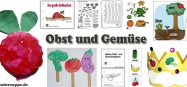 Ernte, Obst und Gemüse Basteln und Spielen Ideen für Kindergarten und Kita